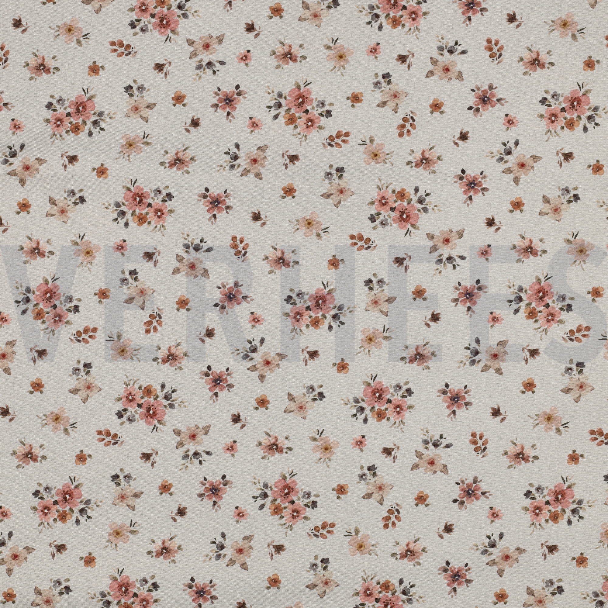 FEIN GEWEBTE BAUMWOLLPOPELINE DIGITAL BLUMEN PFIRSICH (high resolution)