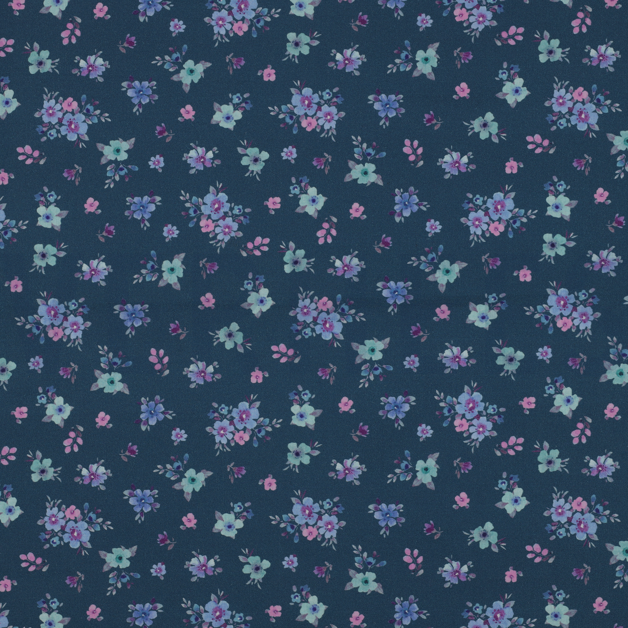 FEIN GEWEBTE BAUMWOLLPOPELINE DIGITAL BLUMEN PETROL (high resolution)