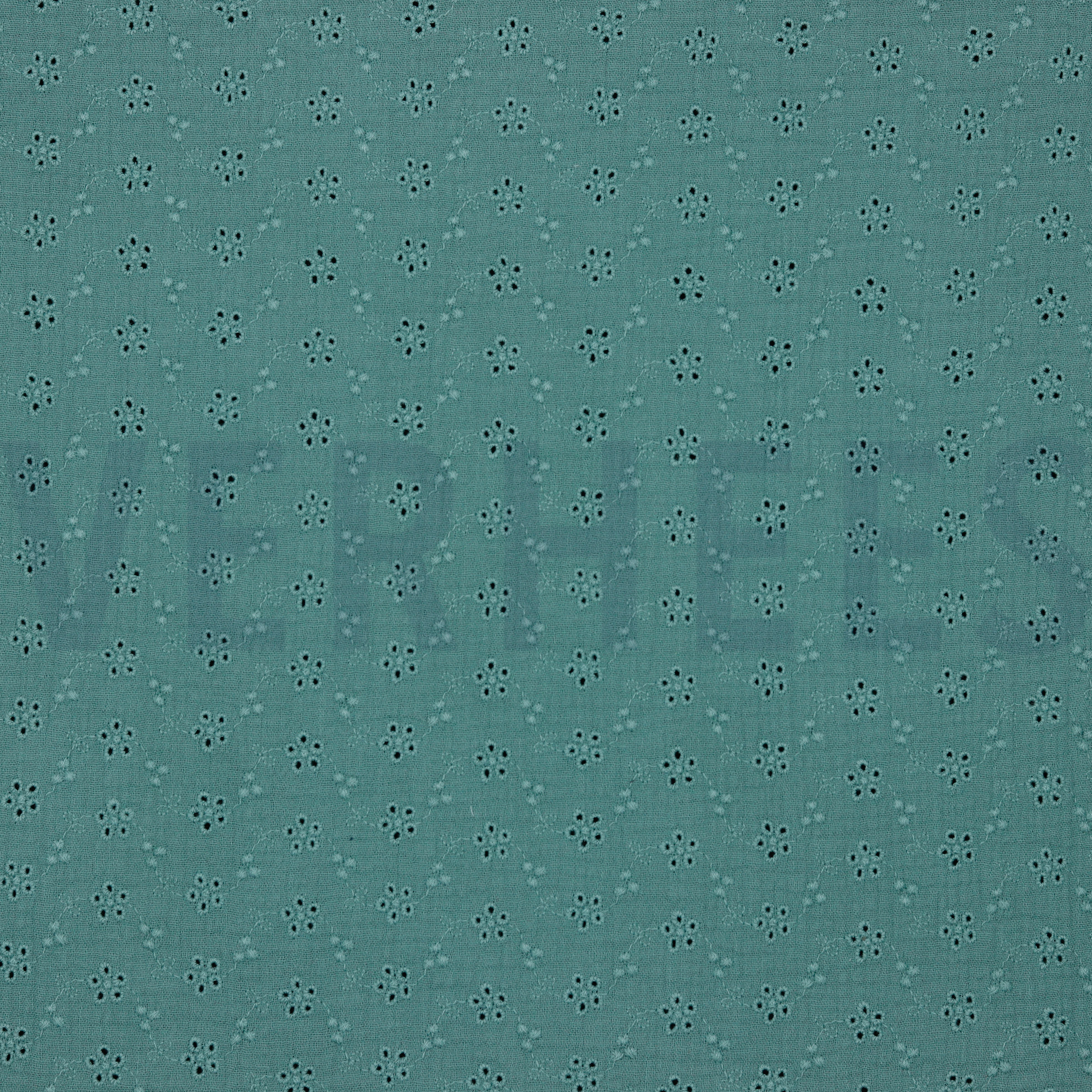 DOUBLE GAUZE EMBROIDERY BLOEMEN GROEN (high resolution)