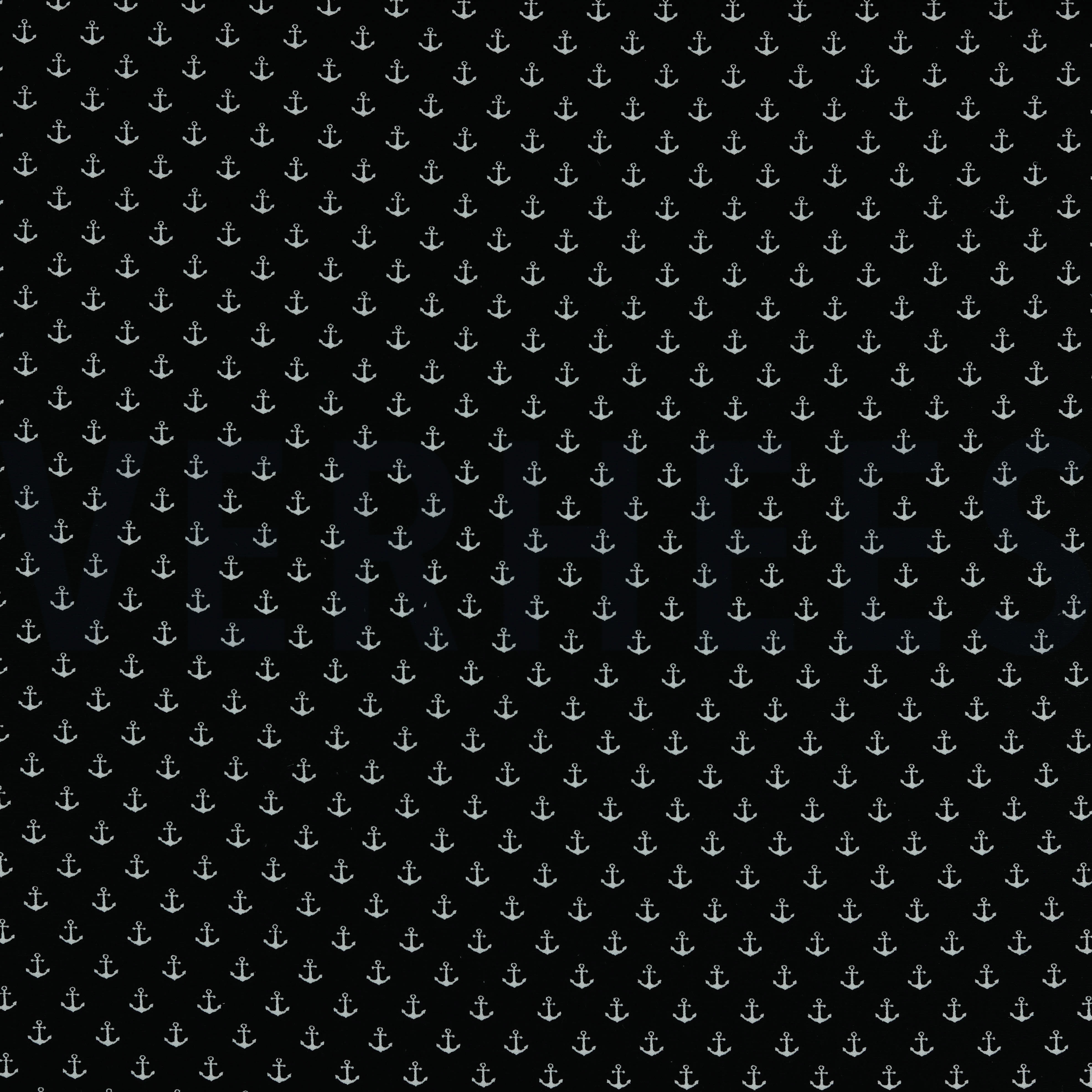 BAUMWOLLE POPELINE KLEINE ANKER SCHWARZ (high resolution)