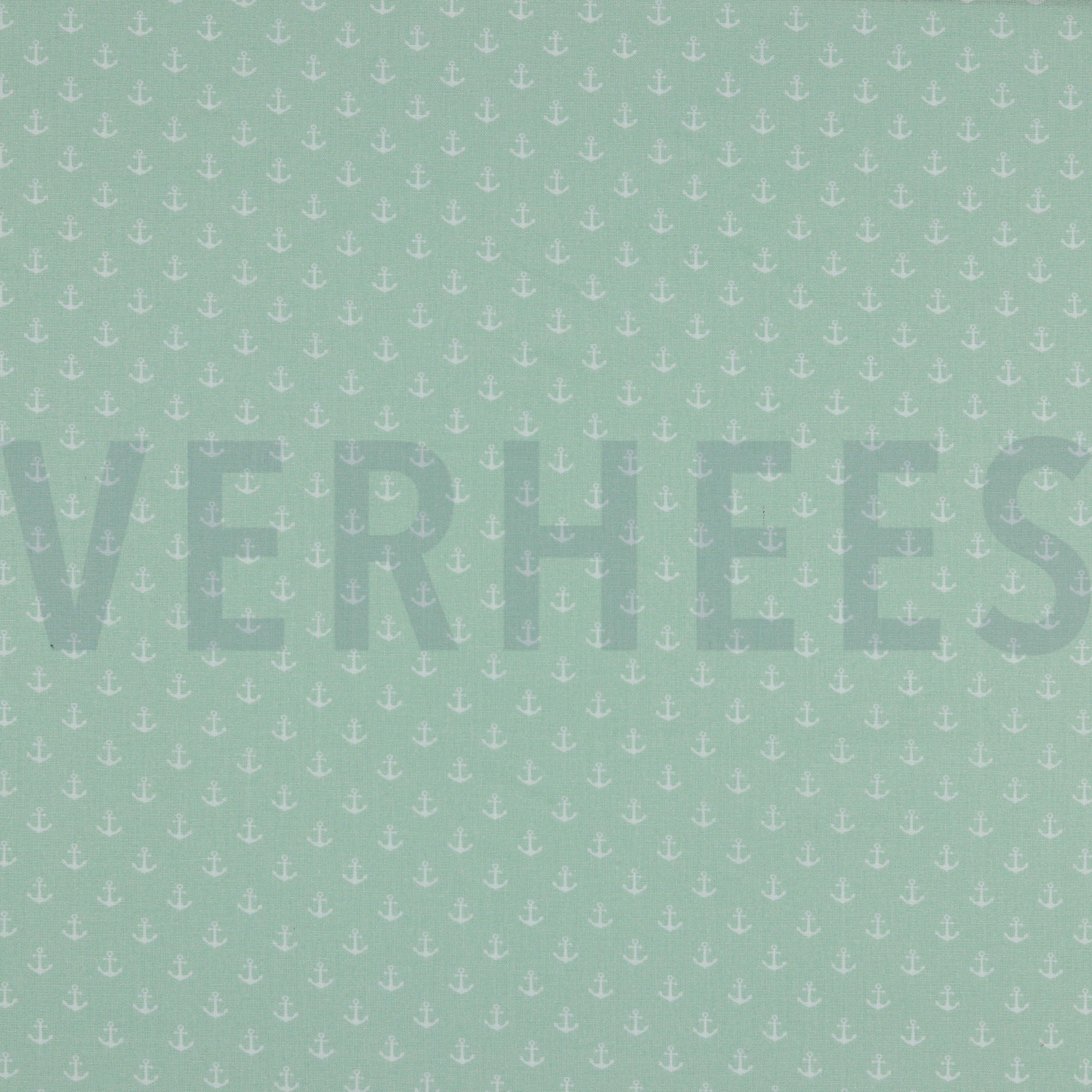 KATOENEN POPLIN KLEINE ANKERS MINT (high resolution)