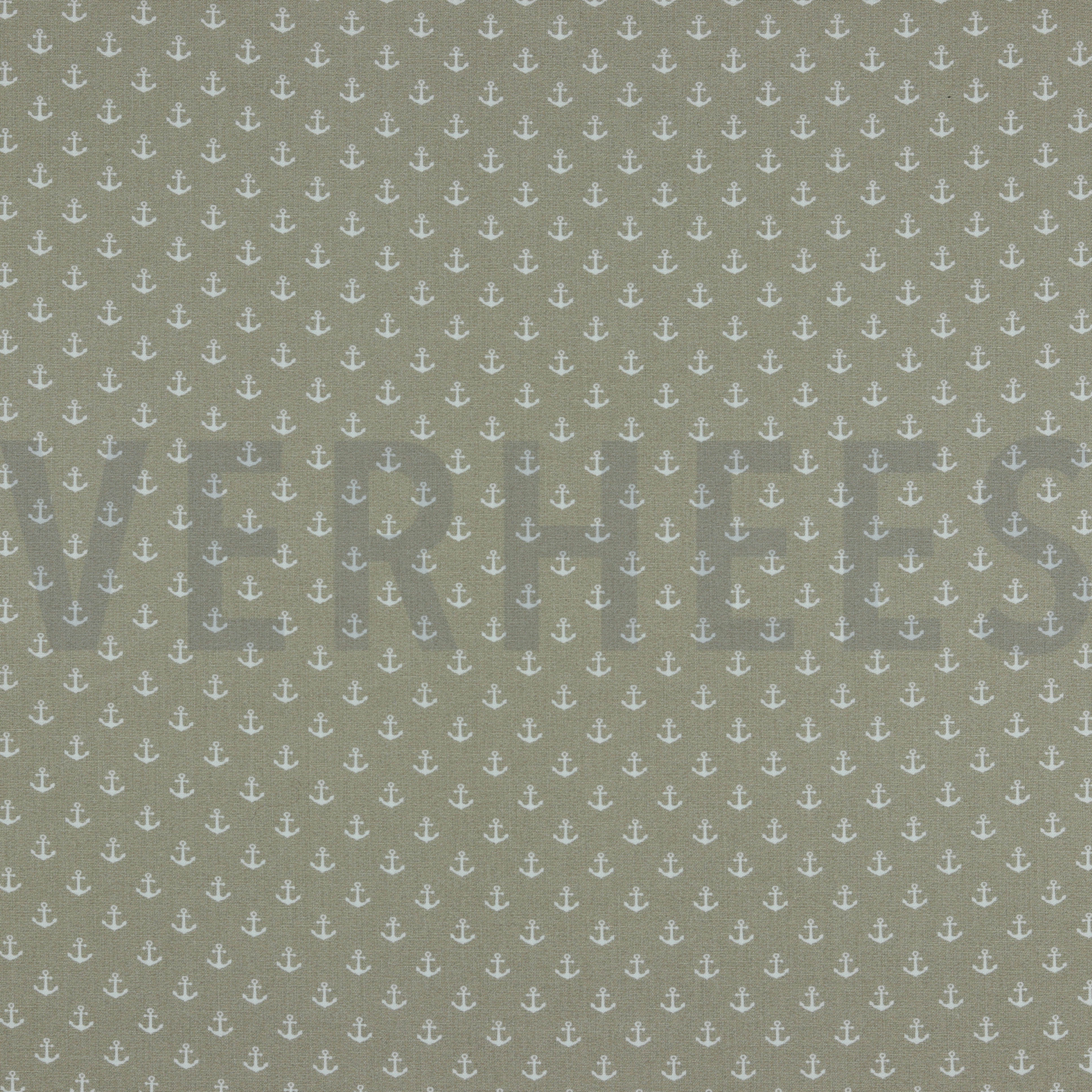 KATOENEN POPLIN KLEINE ANKERS ZAND (high resolution)