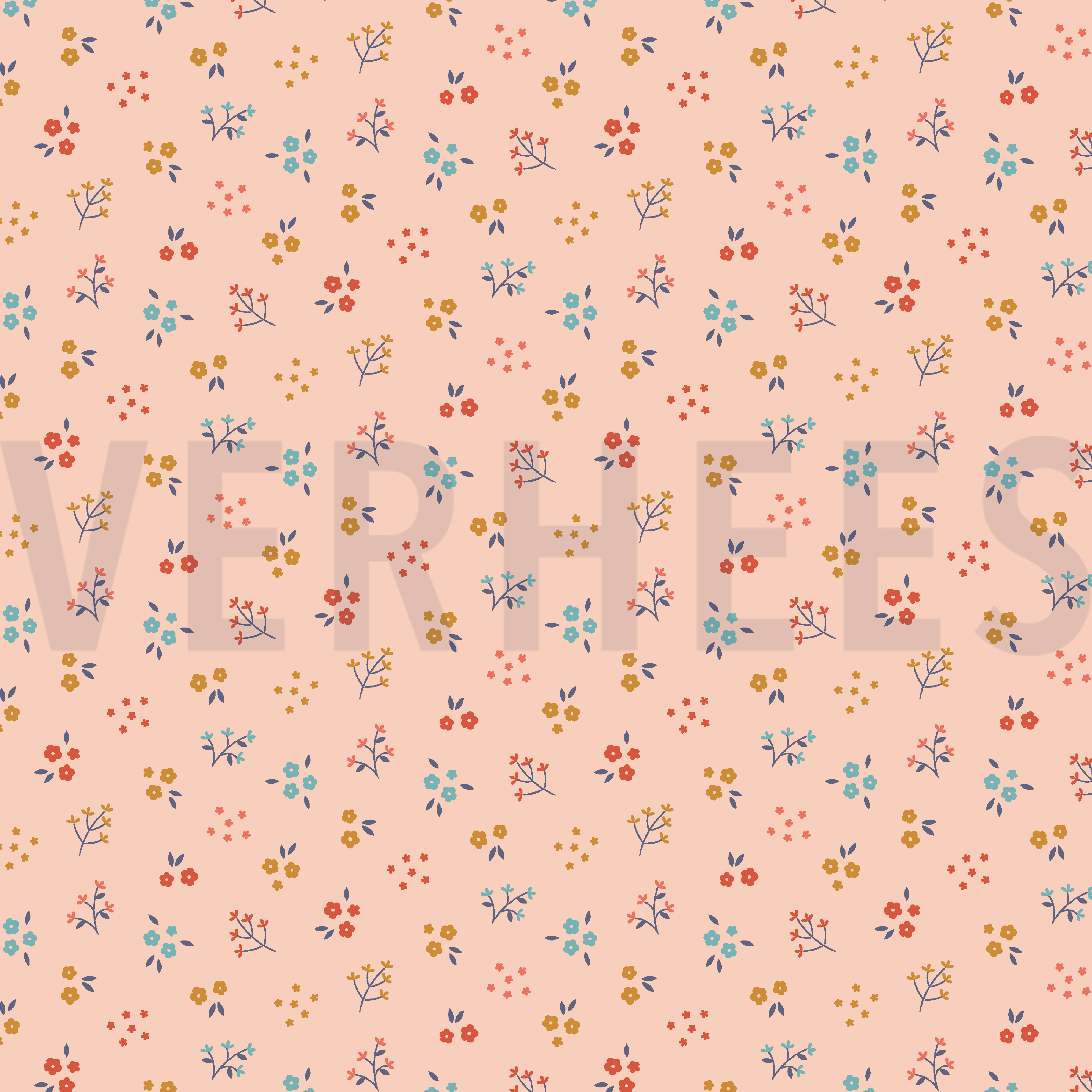 KATOENEN POPLIN GOTS KLEINE BLOEMEN LICHT ZALM (high resolution)