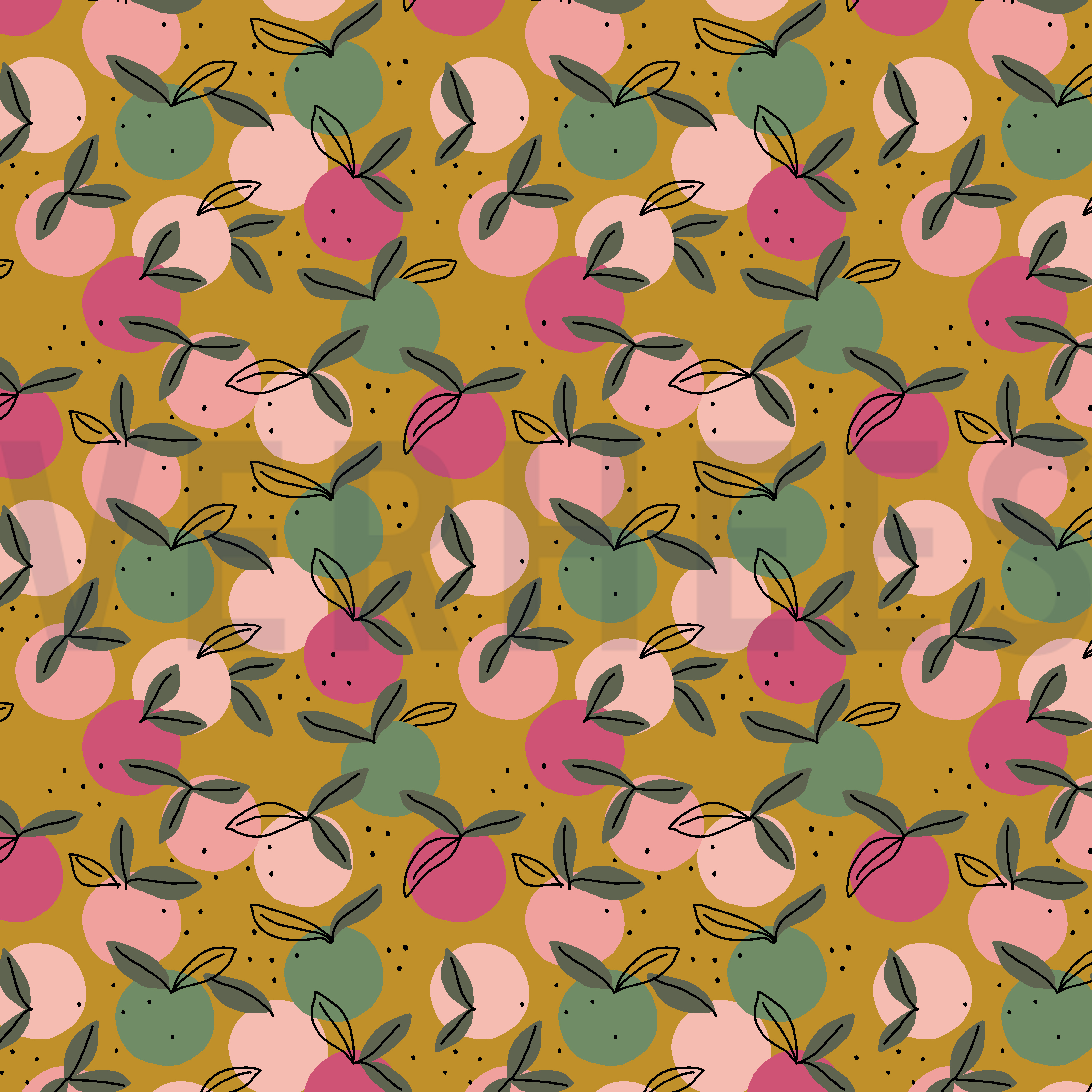 KATOENEN POPLIN GOTS PERZIKACHTIG FRUIT OKER (high resolution)