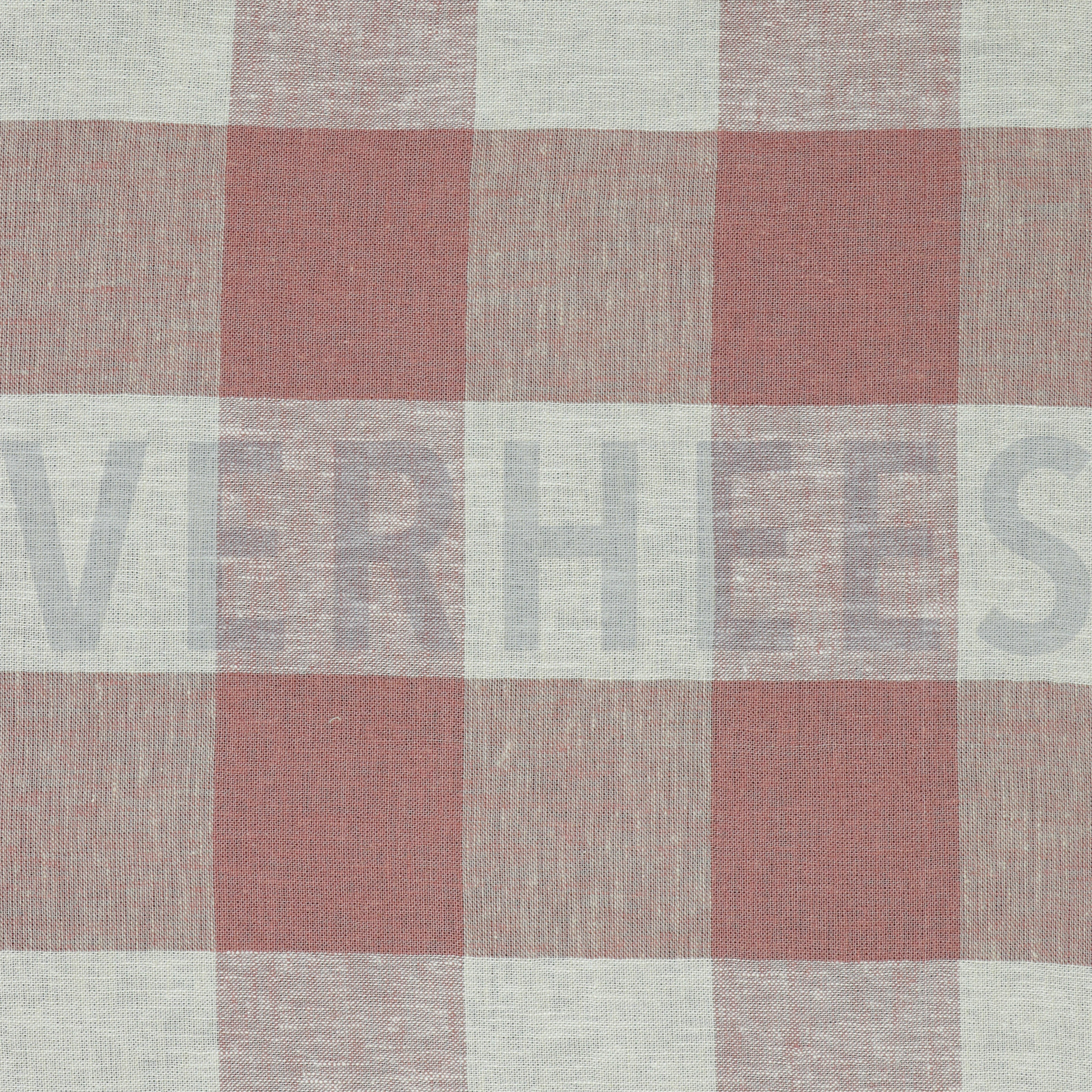 LIN VISCOSE TEINT EN FIL CARREAUX ROSE ANCIEN (high resolution)