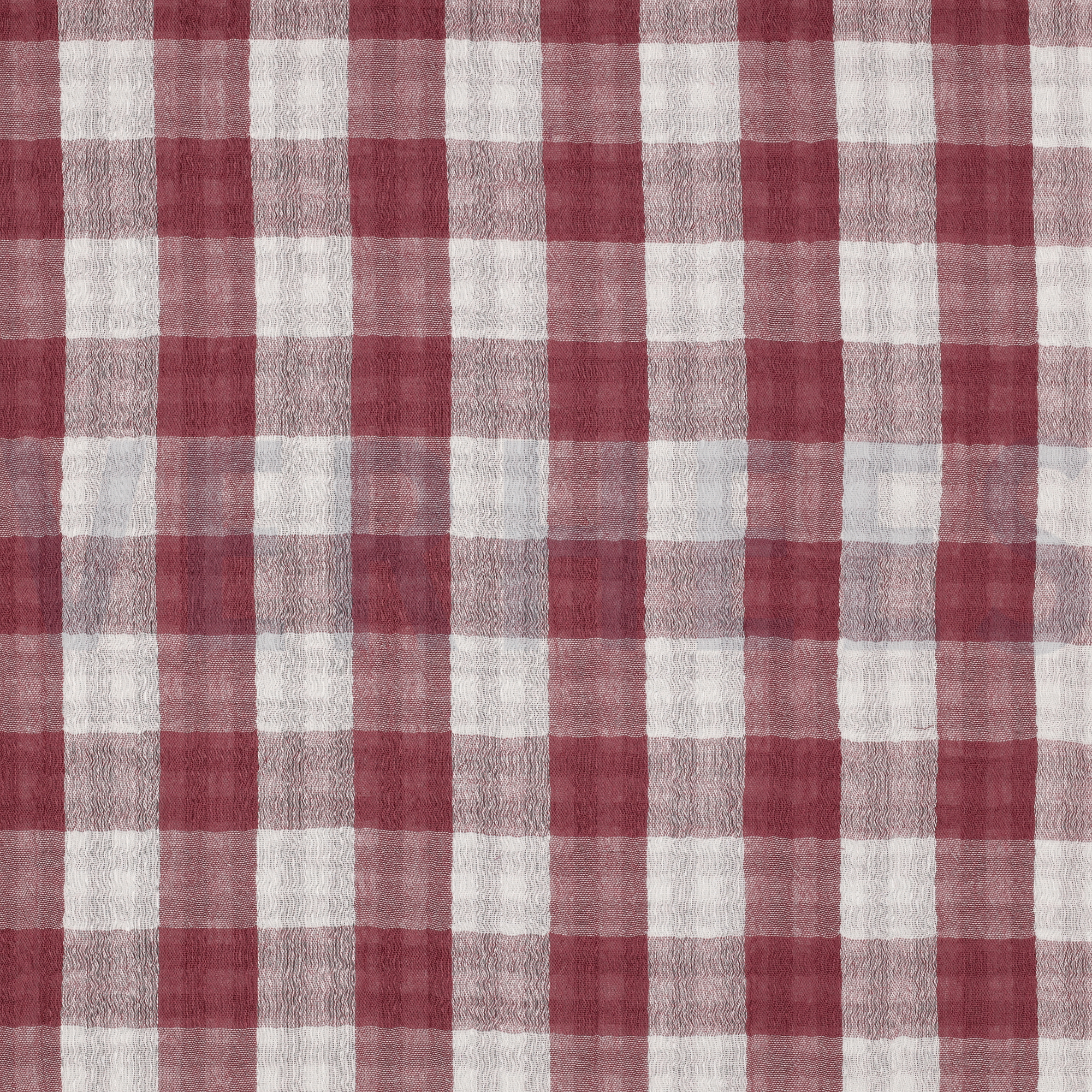 DOUBLE GAZE DE COTON DOUBLE FACE CARREAUX BOIS DE ROSE (high resolution)