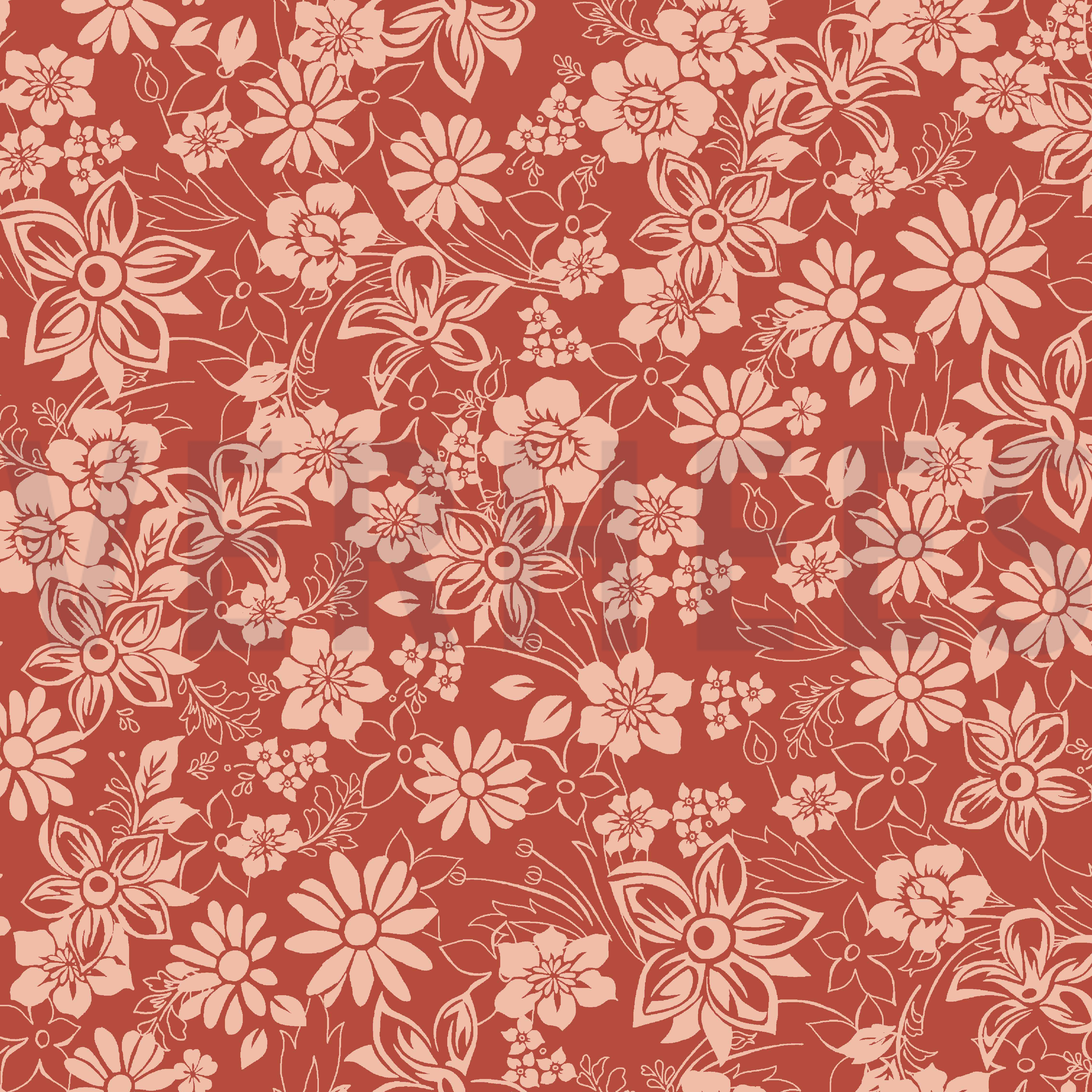 SOFT SWEAT FLEURS ROUGE BRIQUE (high resolution)