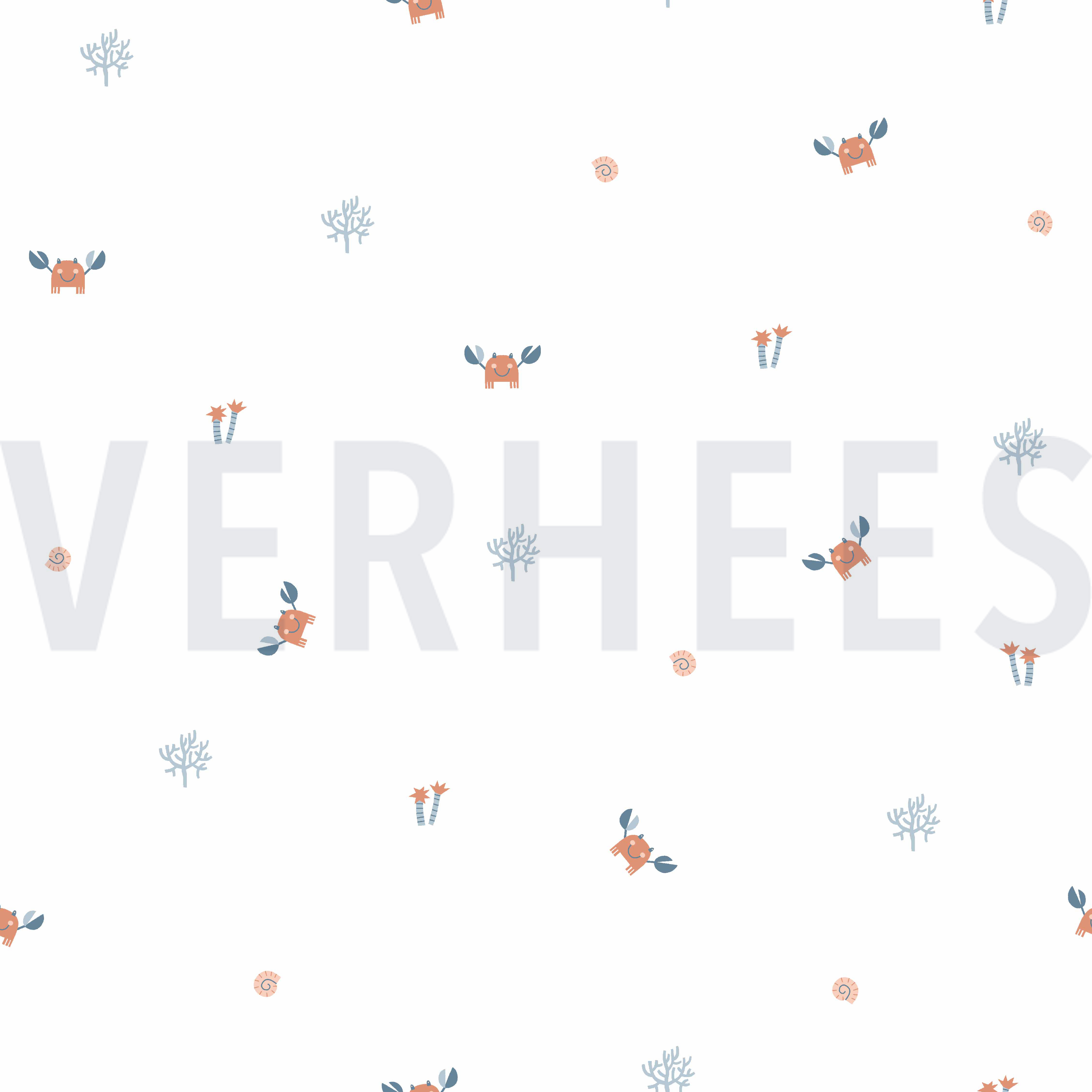 BAUMWOLLE POPELINE GOTS MEERESLEBEN WEISS (high resolution)