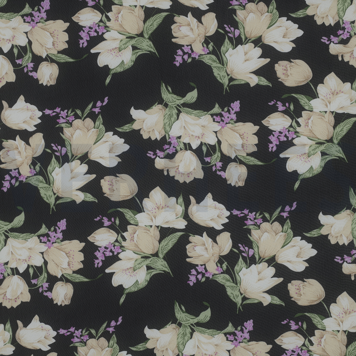 CHIFFON FLOWERS BLACK/LAVENDER (high resolution)