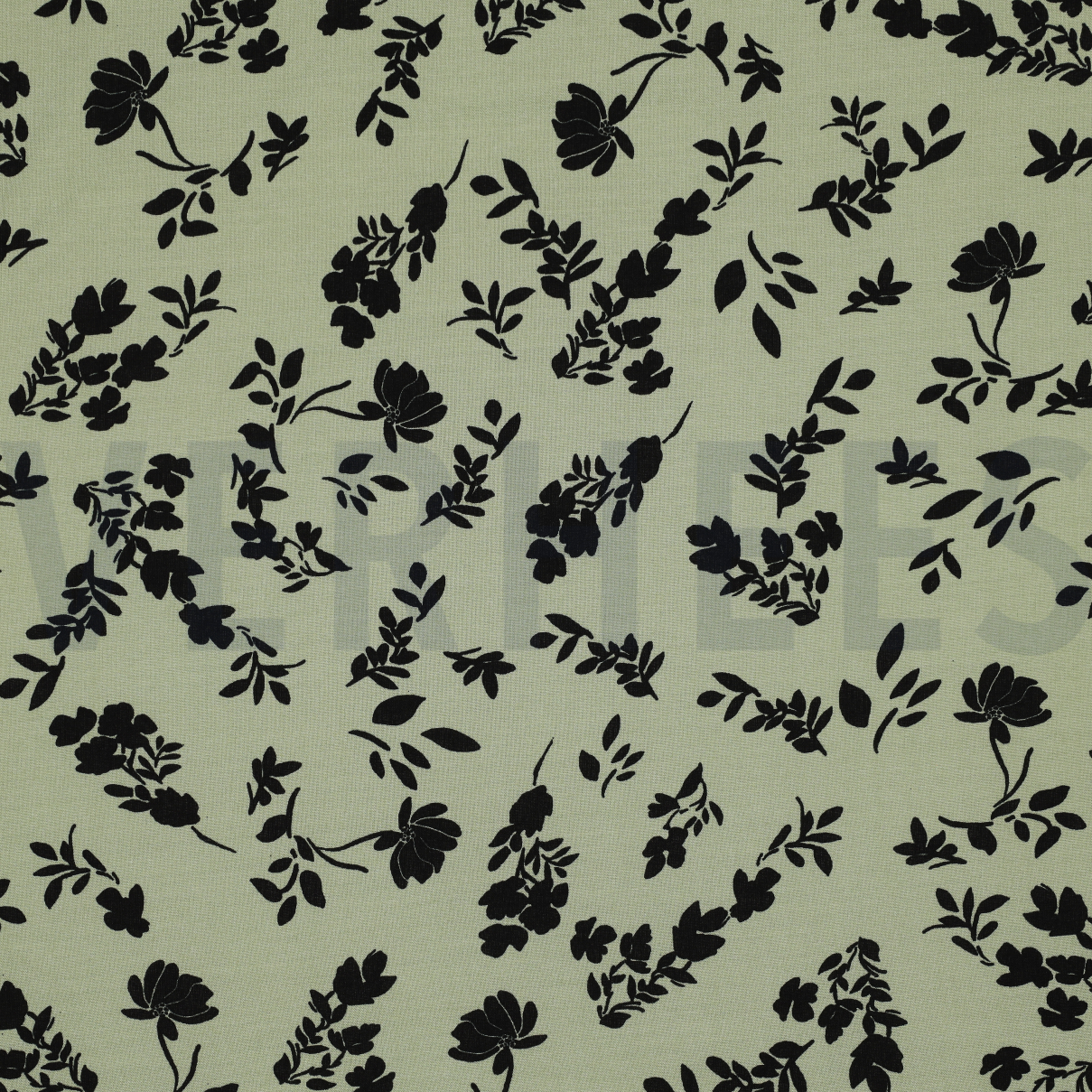 VISCOSE IMPRIMÉE FLEURS VERT CLAIR (high resolution)