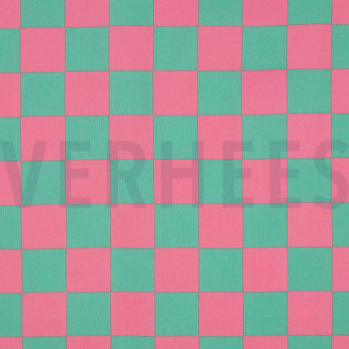 BESCHICHTETE BAUMWOLLE KAROS GRÜN/ROSA (high resolution)