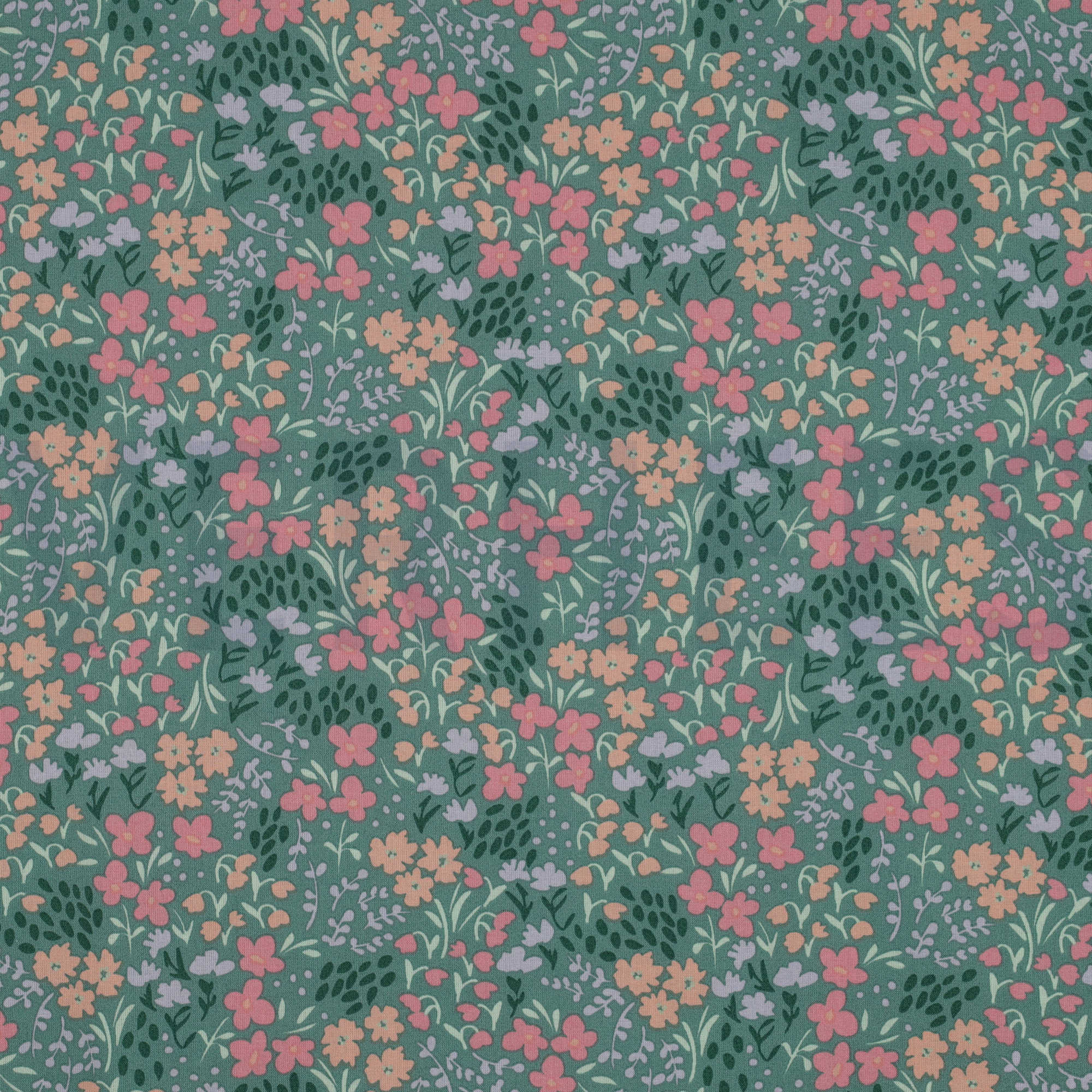 COTON ENDUIT FLEURS VERT (high resolution)