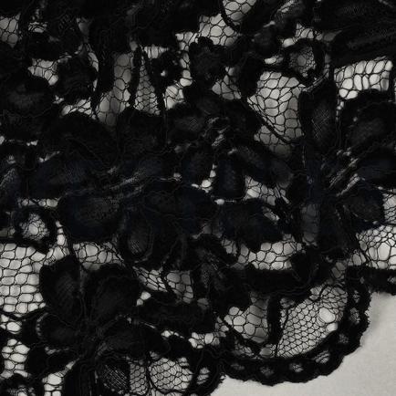 SPITZE ZWEISEITIGE BOGENKANTE CHENILLE SCHWARZ (hover)