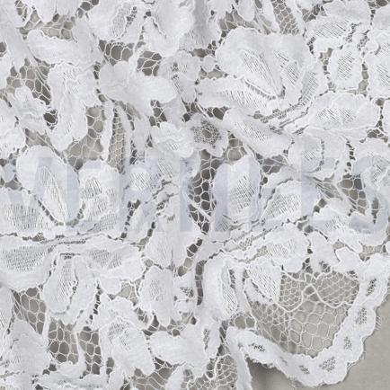 SPITZE ZWEISEITIGE BOGENKANTE CHENILLE OPTISCH WEISS (hover)