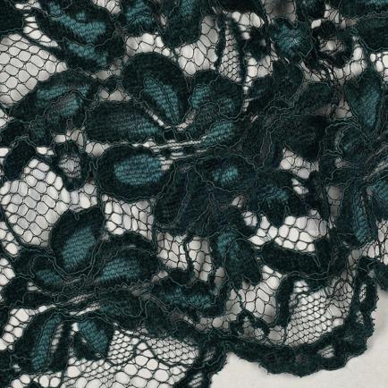 SPITZE ZWEISEITIGE BOGENKANTE CHENILLE SMARAGDGRÜN (hover)