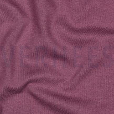 BAUMWOLL JERSEY INTERLOCK GOTS AUBERGINE (hover)
