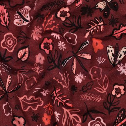 SWEAT DIGITAAL BLOEMEN BORDEAUXROOD (hover)