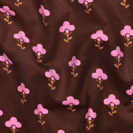 CORDUROY BABYRIB BLOEMEN BRUIN (hover)