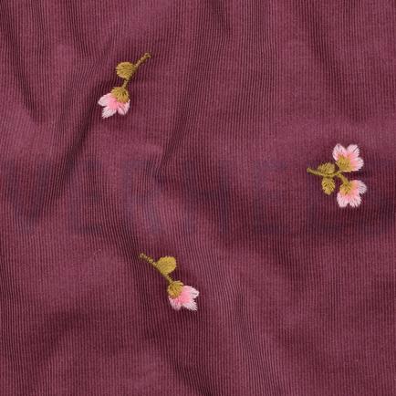 CORDUROY BABYRIB EMBROIDERY BLOEMEN ROZE (hover)