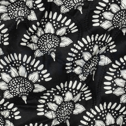 BAUMWOLLE VOILE GESTEPPT BLUMEN SCHWARZ (hover)