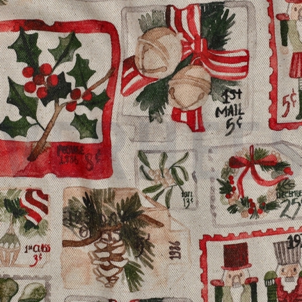 TOILE DÉCORATION LIN LOOK DIGITAL NOËL NATUREL (hover)