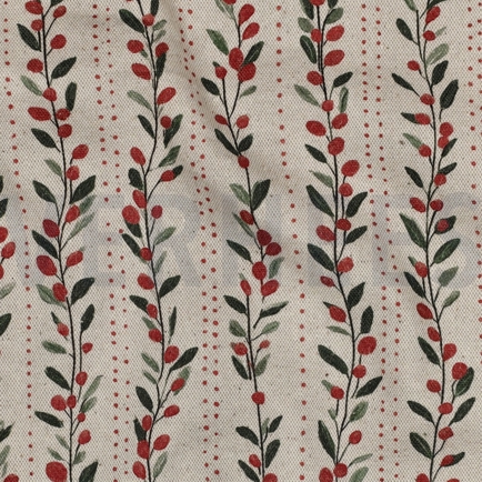 TOILE DÉCORATION LIN LOOK DIGITAL NOËL NATUREL (hover)