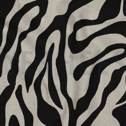 TOILE DÉCORATION LIN LOOK PEAU D’ANIMAL NOIR (hover)