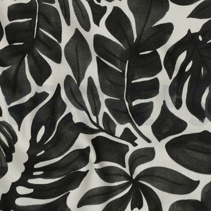 TOILE DÉCORATION DIGITAL FEUILLES GRIS (hover)
