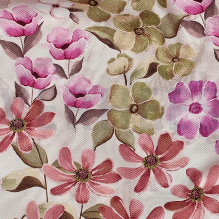 TOILE DÉCORATION FLEURS ROSE (hover)