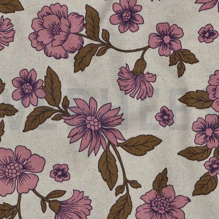CANVAS LEINENOPTIK BLUMEN ROSA (hover)
