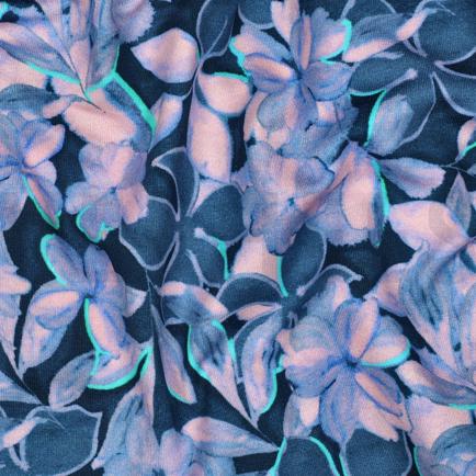 FRENCH TERRY DIGITAL BLUMEN BLAU (hover)