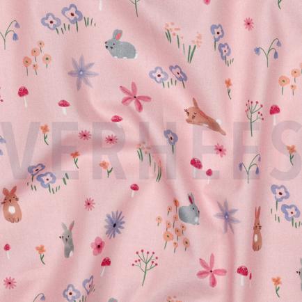 FINE POPLIN DIGITAL FARM ANIMALS LIGHT PINK (hover)