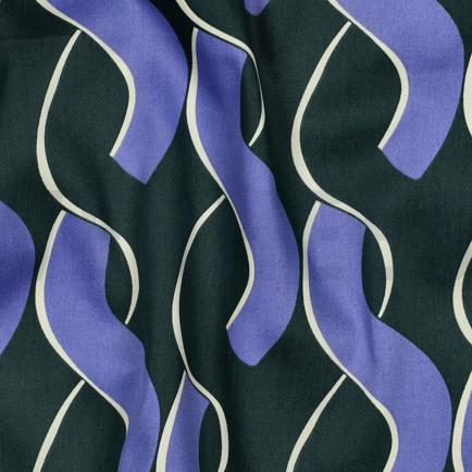 COTTON SATIN ABSTRACT DARK GREEN (hover)