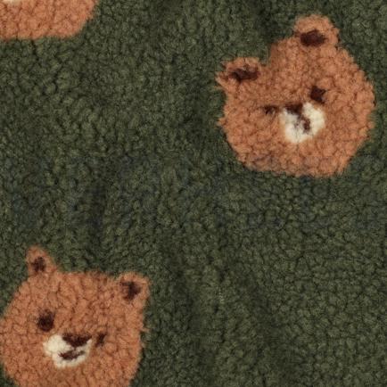 FLEECE JACQUARD OURS VERT (hover)