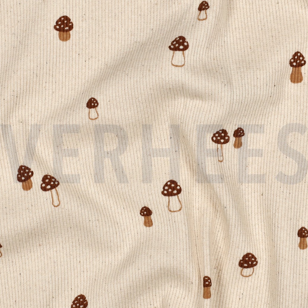 RIB JERSEY GOTS NATUREL PADDENSTOELEN NATUREL (hover)