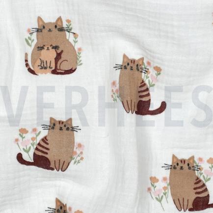 DOUBLE GAUZE CATS WHITE (hover)