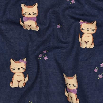 JERSEY GLITTER CATS NAVY (hover)