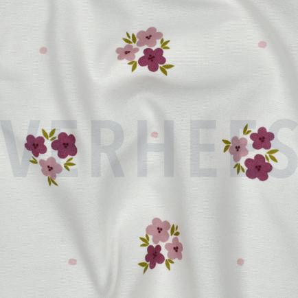 FLANELLE FLEURS BLANC CASSÉ (hover)