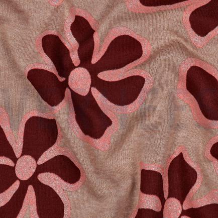 SWEAT MÉLANGE PAILLETTES FLEURS BRUN (hover)