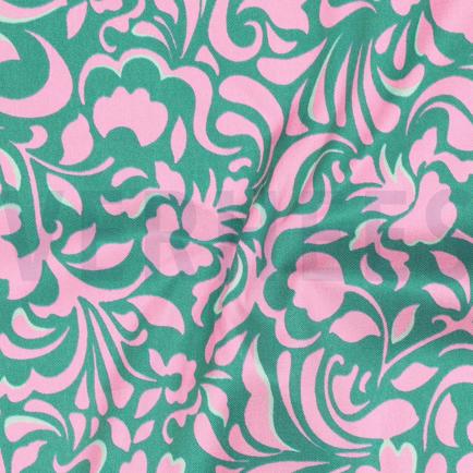 VISCOSE ROSELLA STRETCH BLADEREN GROEN (hover)