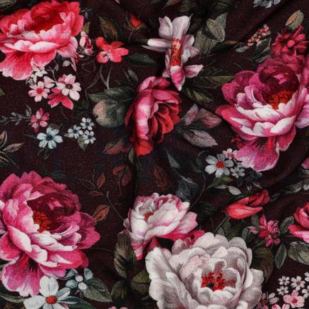 VISCOSE JERSEY DIGITAL FLEURS BORDEAUX (hover)