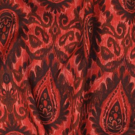 VISKOSE ROSELLA STRETCH DIGITAL ORNAMENT TERRACOTTA (hover)