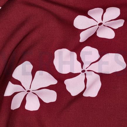 LENZING™ ECOVERO™ BLUMEN BORDEAUXROT (hover)