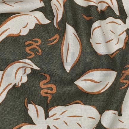 LINNEN VISCOSE BLOEMEN GROEN (hover)