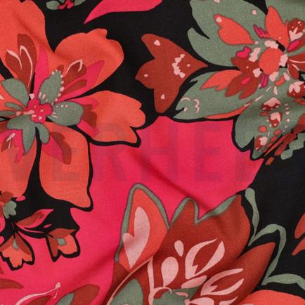 VISKOSE STRETCH BLUMEN SCHWARZ (hover)