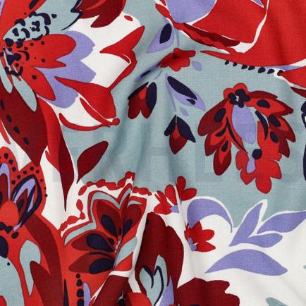 VISKOSE STRETCH BLUMEN GEBROCHEN WEISS (hover)