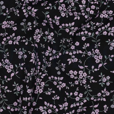 VISCOSE STRETCH BLUMEN SCHWARZ (hover)