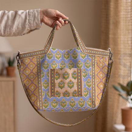 CANVAS DIGITAAL SHOPPER PANEEL BLOEMEN MULTICOLOR (hover)