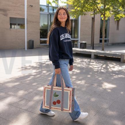 CANVAS DIGITAAL SHOPPER PANEEL KERSEN ROZE (hover)
