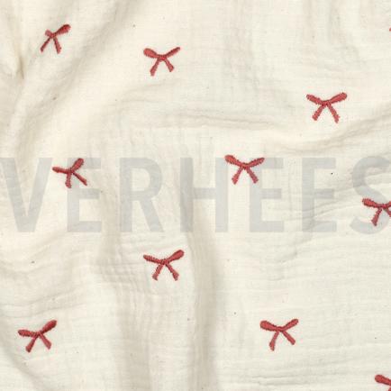 DOUBLE GAUZE EMBROIDERY STRIKJES NATUREL (hover)